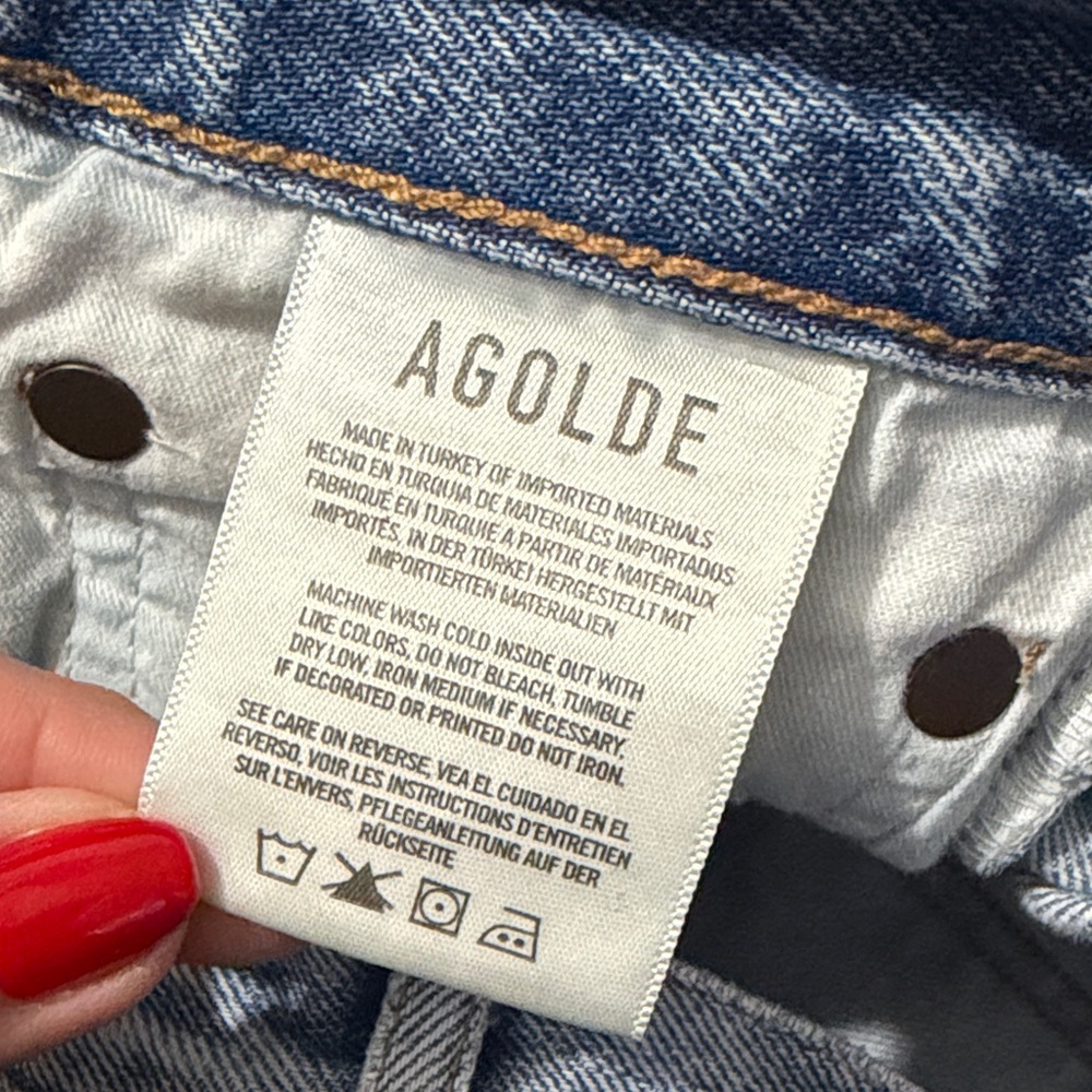 Agolde Rumi Frayed Hem Jean Shorts Button Fly Size 29 - Picture 5 of 10